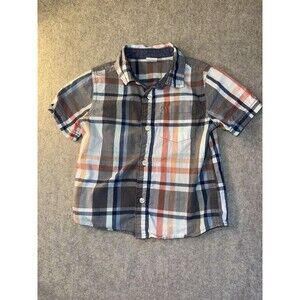 Gymboree Boys Size 3T Short Sleeve Button Up Plaid